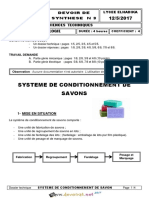 Devoir de Synthèse N°2 - Génie Mécanique - Systéme de Conditionnement de Savons - 3ème Technique (2016-2017) MR Mlaouhi Slaheddine PDF