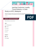 Factors Impacting Customer Loyalty in The Fast Food Industry - A Case Study On KFC, Malaysia