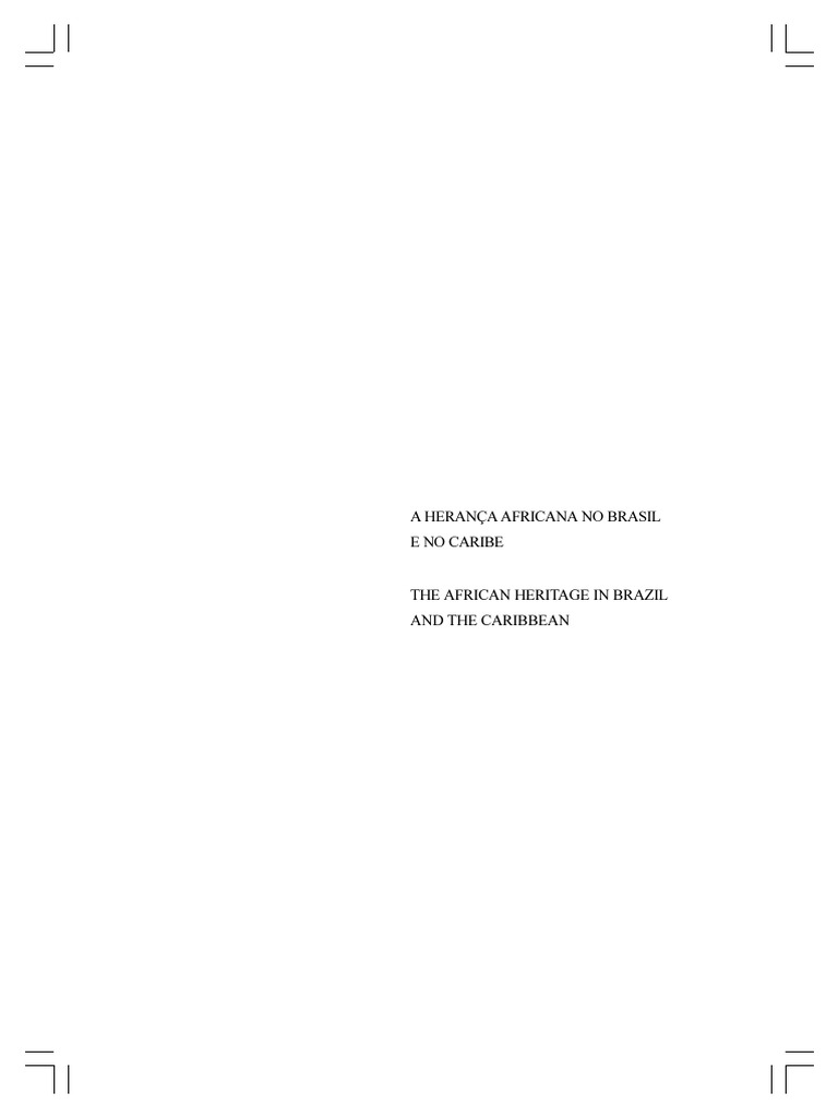 A Herança Africana No Brasil E No Caribepdf - 