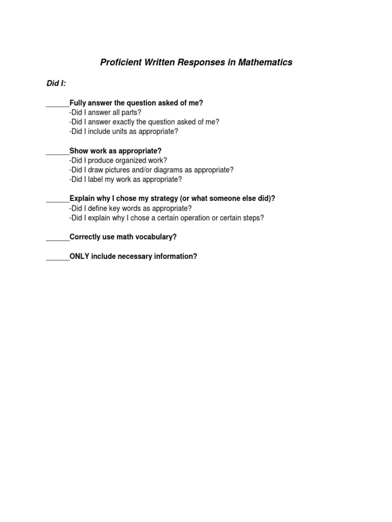 Effective Math Written Responses Guide | PDF