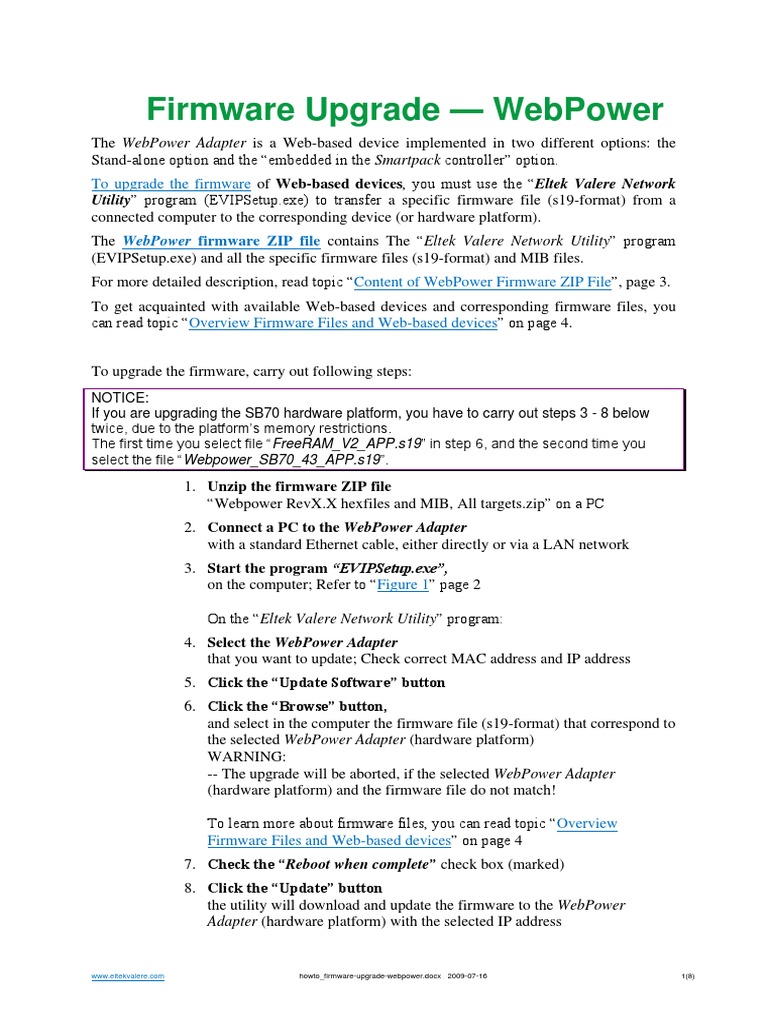 WebPower Firmware Upgrade Guide | PDF