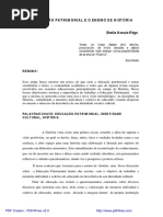 A Educação Patrimonial e o Ensino de História