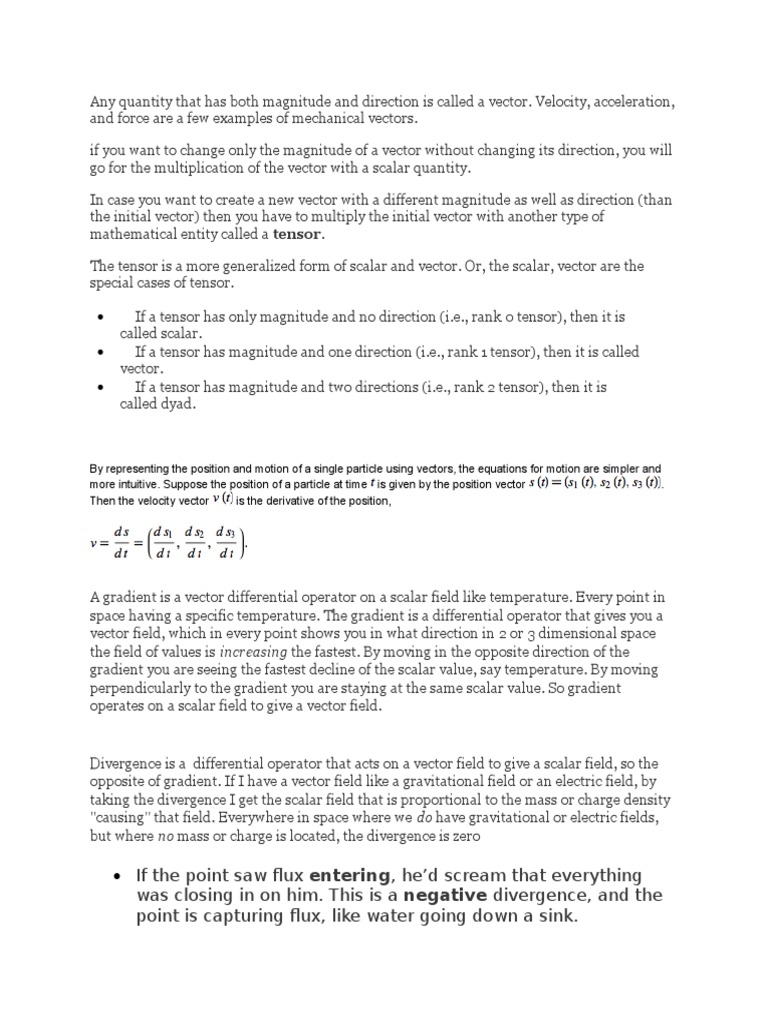 Gradient Divergence Curl | Download Free PDF | Divergence | Euclidean ...