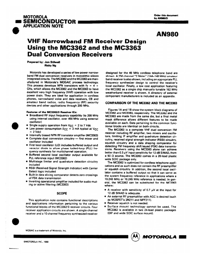AN980 Motorola | PDF