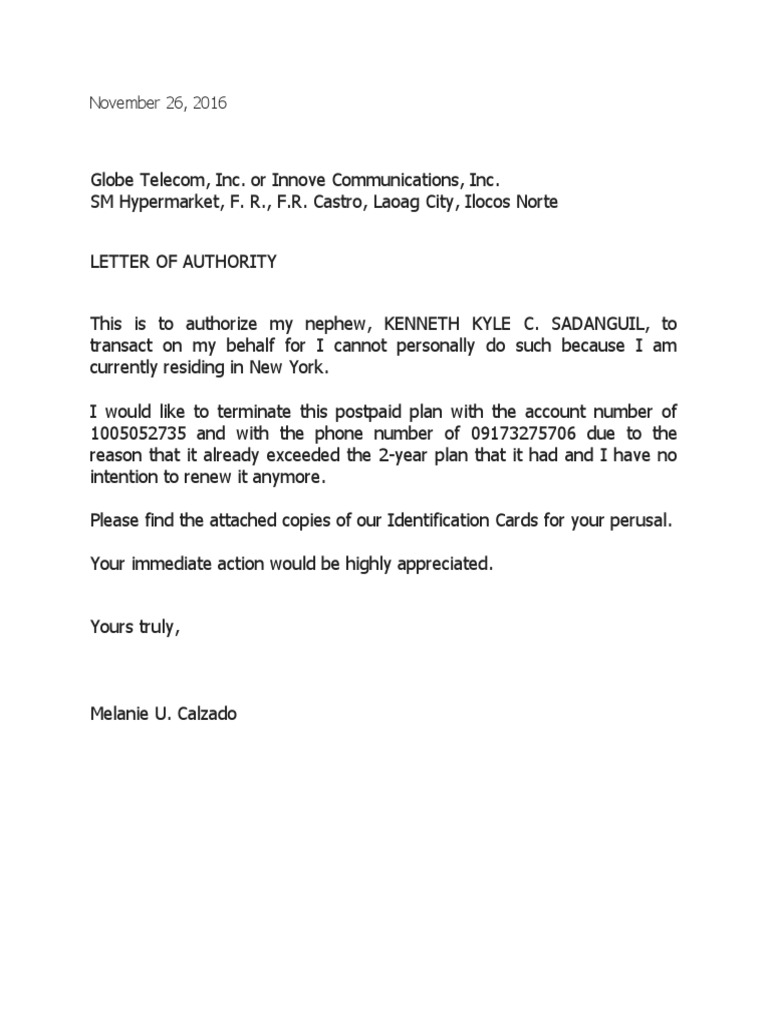 Authorization Letter PDF