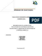 Implementación ISO 17025 Laboratorio Agua SUMESA