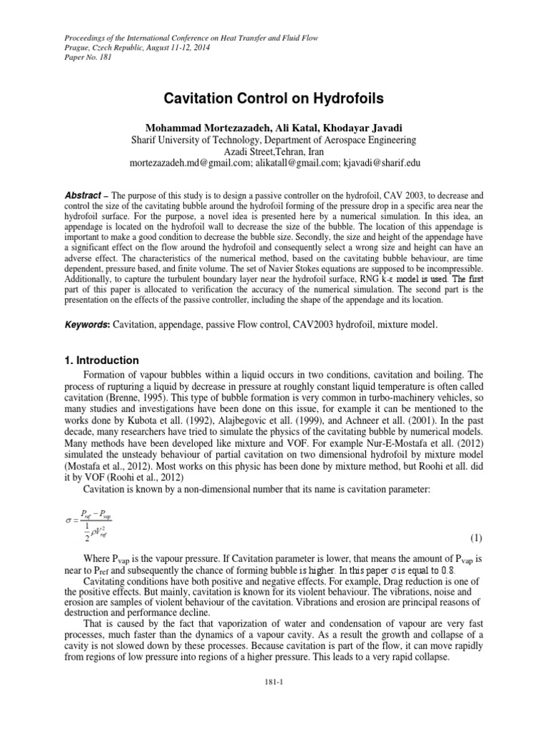 Cavitation Control Propeller Liquids - 