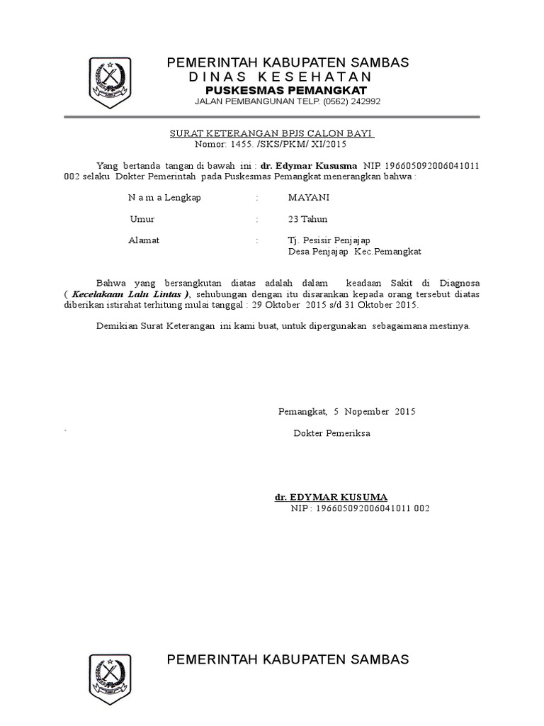 Surat Keterangan Pemeriksaan  PDF