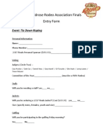 Tie Down Roping Entry Form