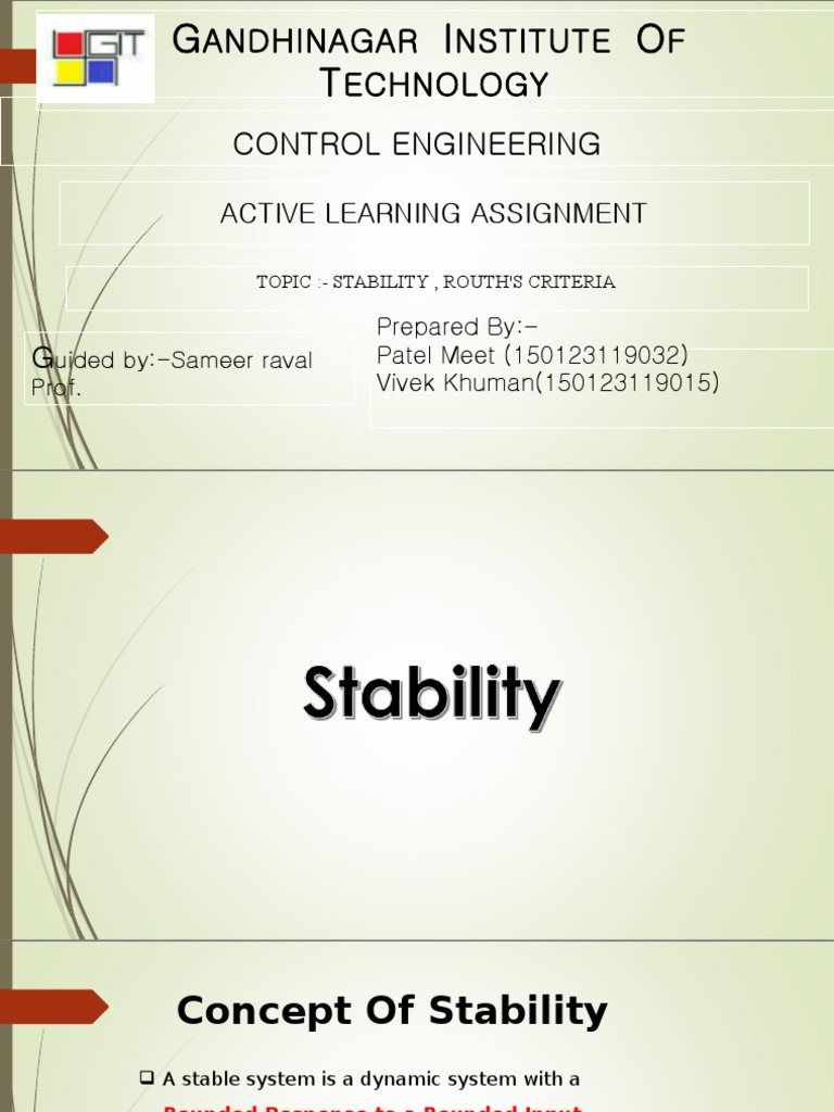 Stability in Control Systems | PDF | Stability Theory | Control Theory