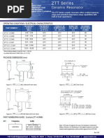 Ceramic Resonator: Operating Conditions / Electrical Characteristics