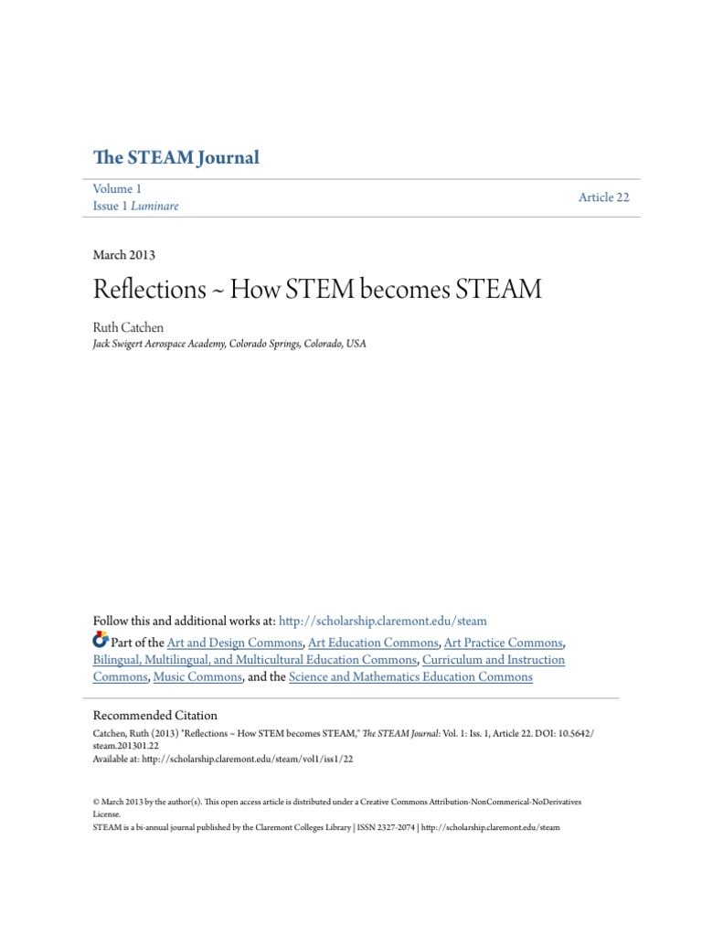 Reflections How STEM Becomes STEAM | PDF | Science, Technology ...