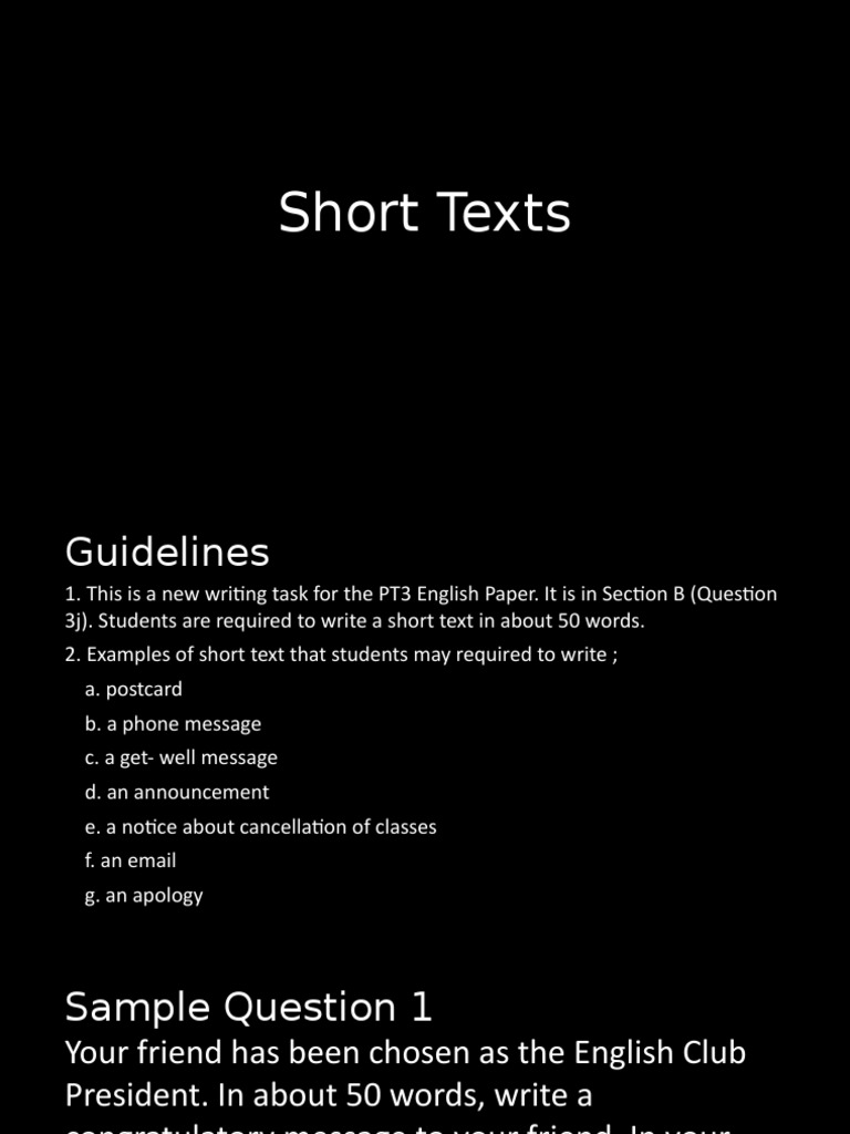 Short Text Pt3