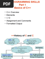 C++ Overview - Elements - I / O - Assignment and Comments - Formatted Output