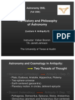 The History and Philosophy of Astronomy Lecture 4