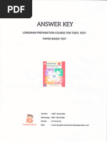 Answer Key Longman Preparation Course For TOEFL Test