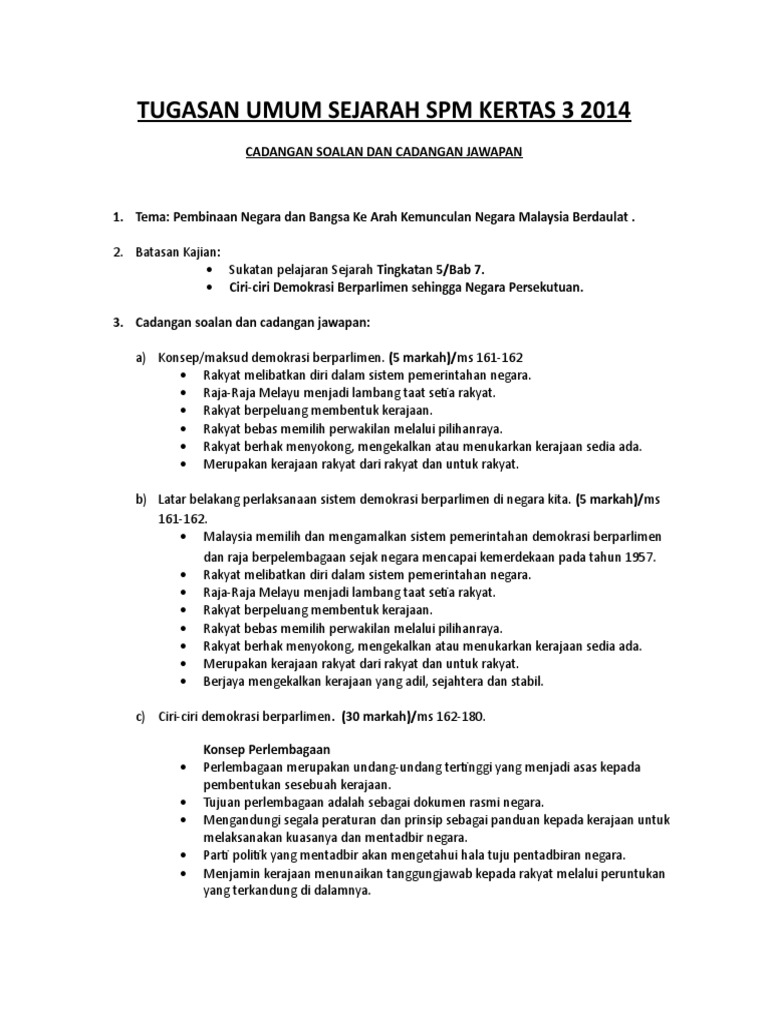 Cadangan Soalan Dan Jawapantugasan Umum Sej K3 2014 Pdf
