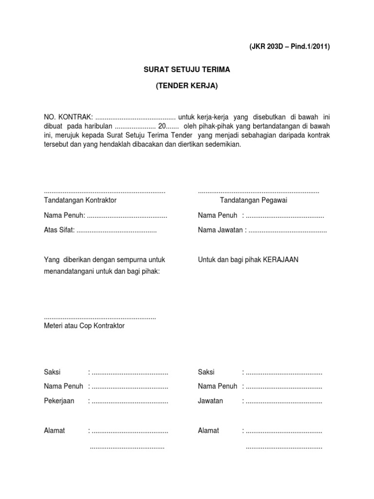 Contoh Setuju Terima Pdf