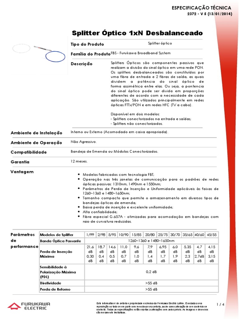 Cálculo de Splitter Desbalanceado | PDF | Ciências Físicas | Science