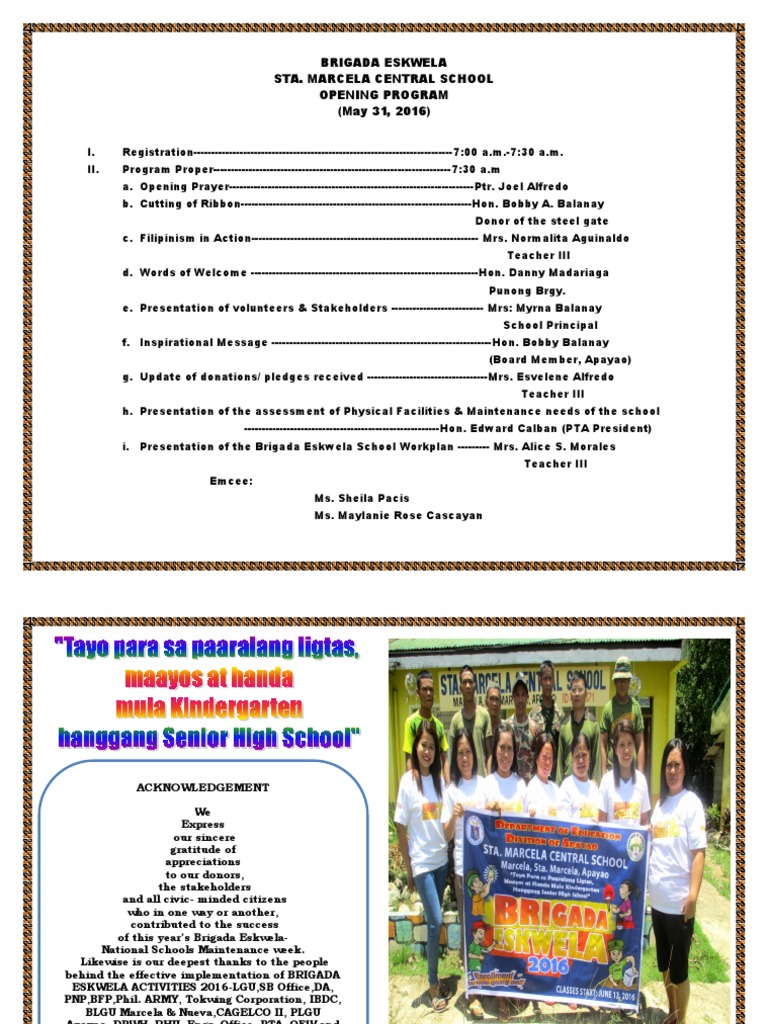 Brigada Eskwela 2016 Program Overview | PDF