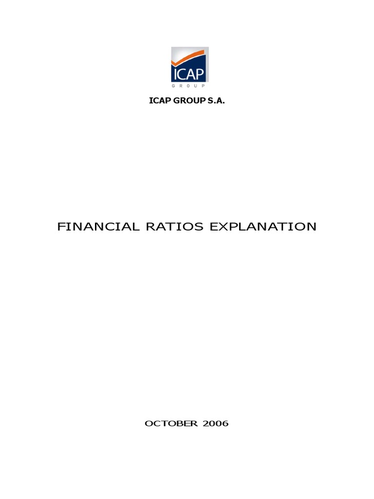 Financial Ratios Explanation: Icap Group S.A | PDF | Finance & Money ...