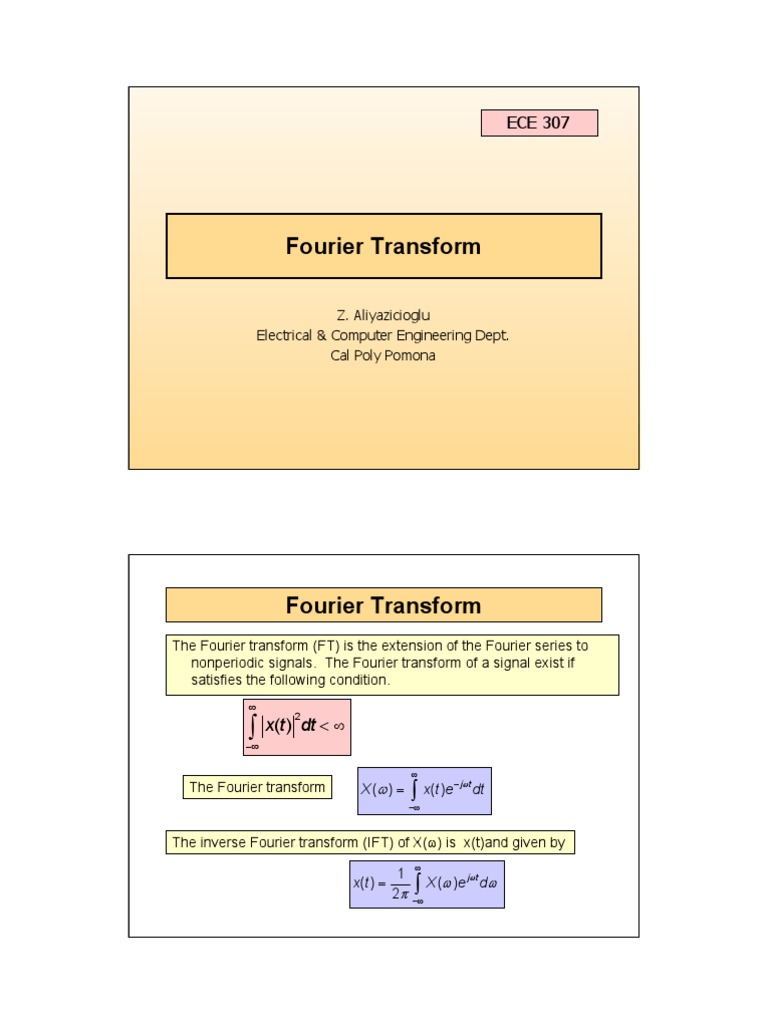 Fourier Transform PDF | PDF | Spectral Density | Fourier Transform