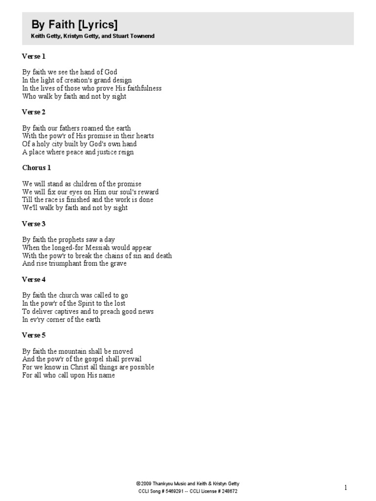 By Faith Lyrics