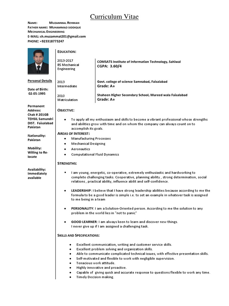 Service and leadership resume image