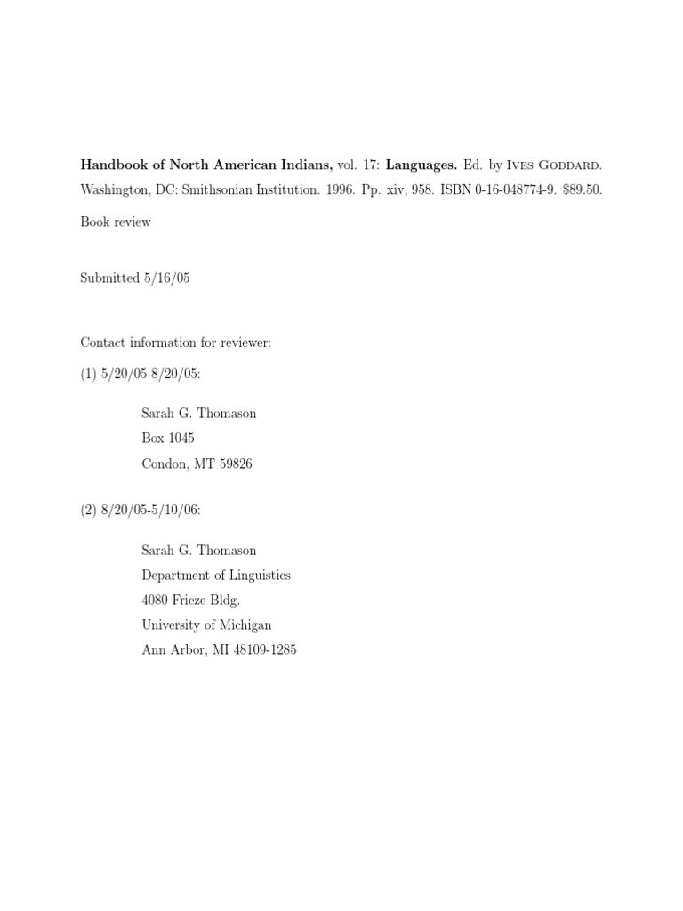 Handbook of North American Indians REVIEW BIBLIO ENTRY Vol17rev PDF