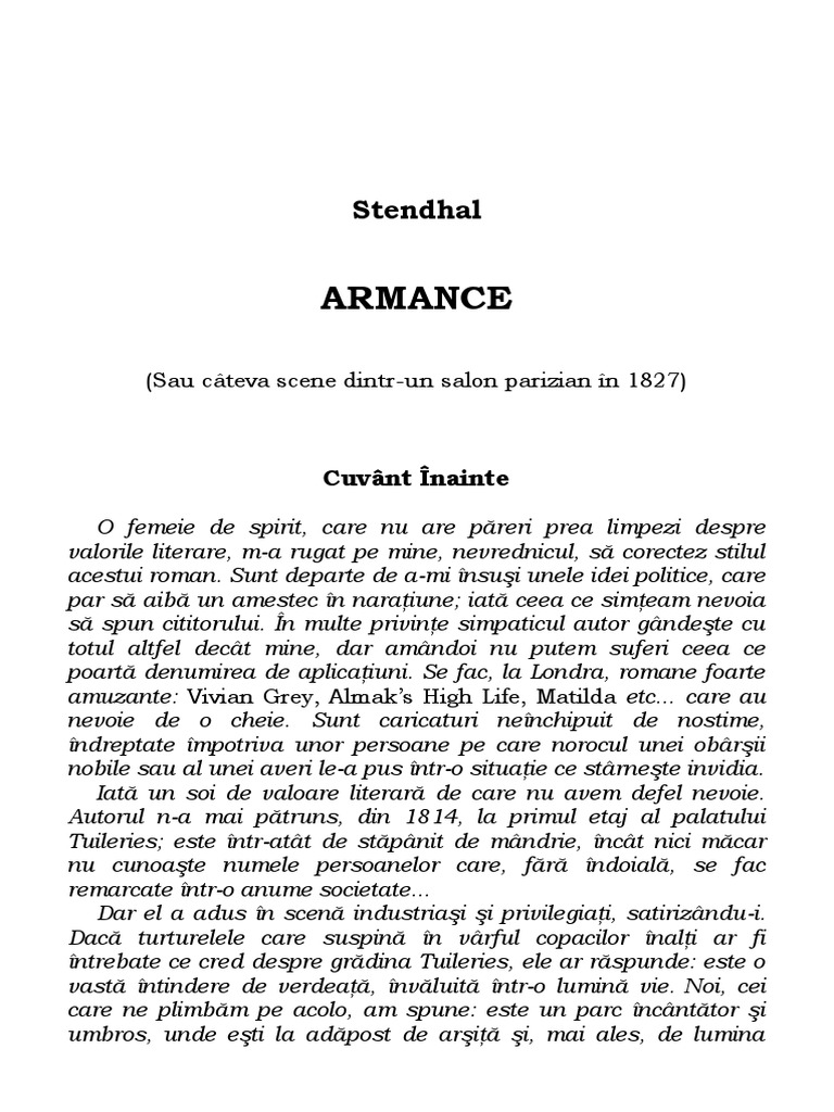 Stendhal - Armance PDF | PDF