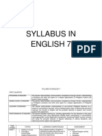 Syllabus in English 7 Guide