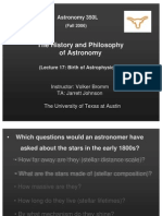 The History and Philosophy of Astronomy Lecture 17