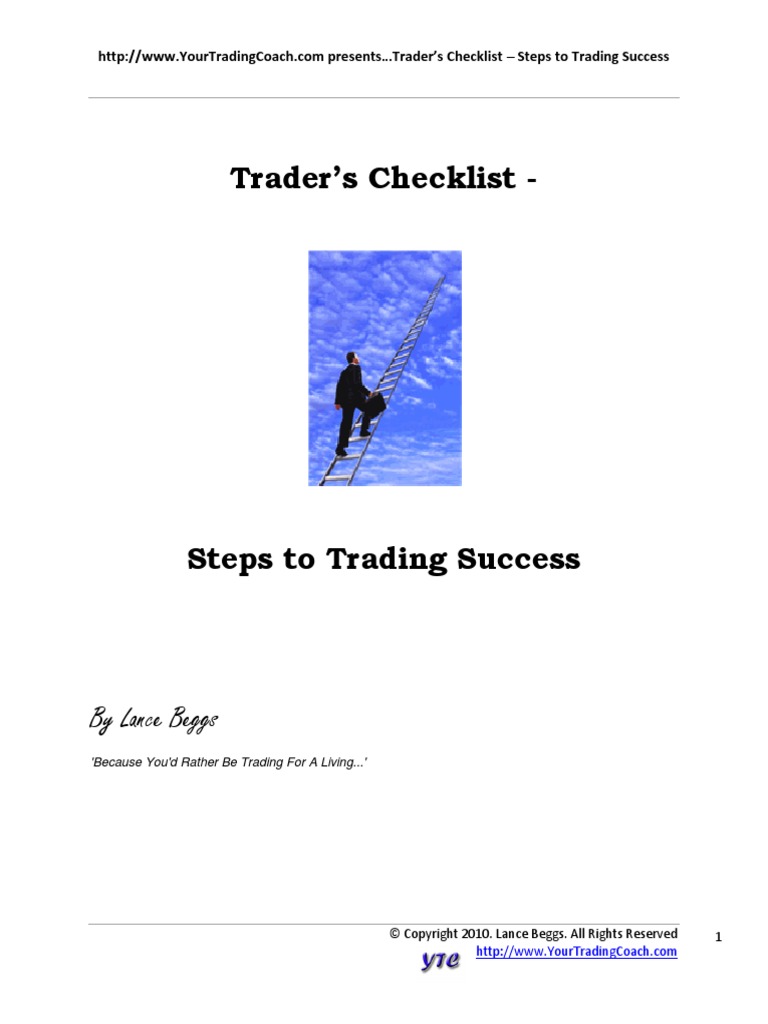 Trader's Checklist - : by Lance Beggs | PDF | Career & Growth | Business