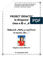 1 Septembrie 20162017 Proiect Didactic