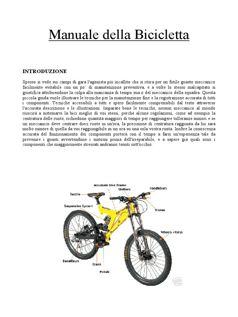 manuale di manutenzione della bicicletta pdf