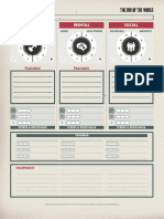 End of The World Character Sheet Print Quality PDF