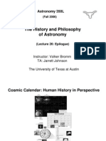 The History and Philosophy of Astronomy Lecture 26: Epilogue. Presentation