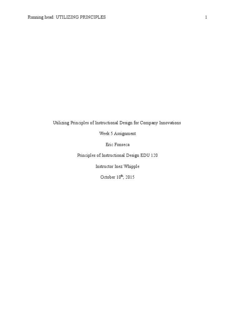 Edu 120 Week 5 Assignment | PDF | Instructional Design | Learning