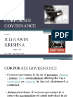 Corporate Governance: R.G Nawin Krishna