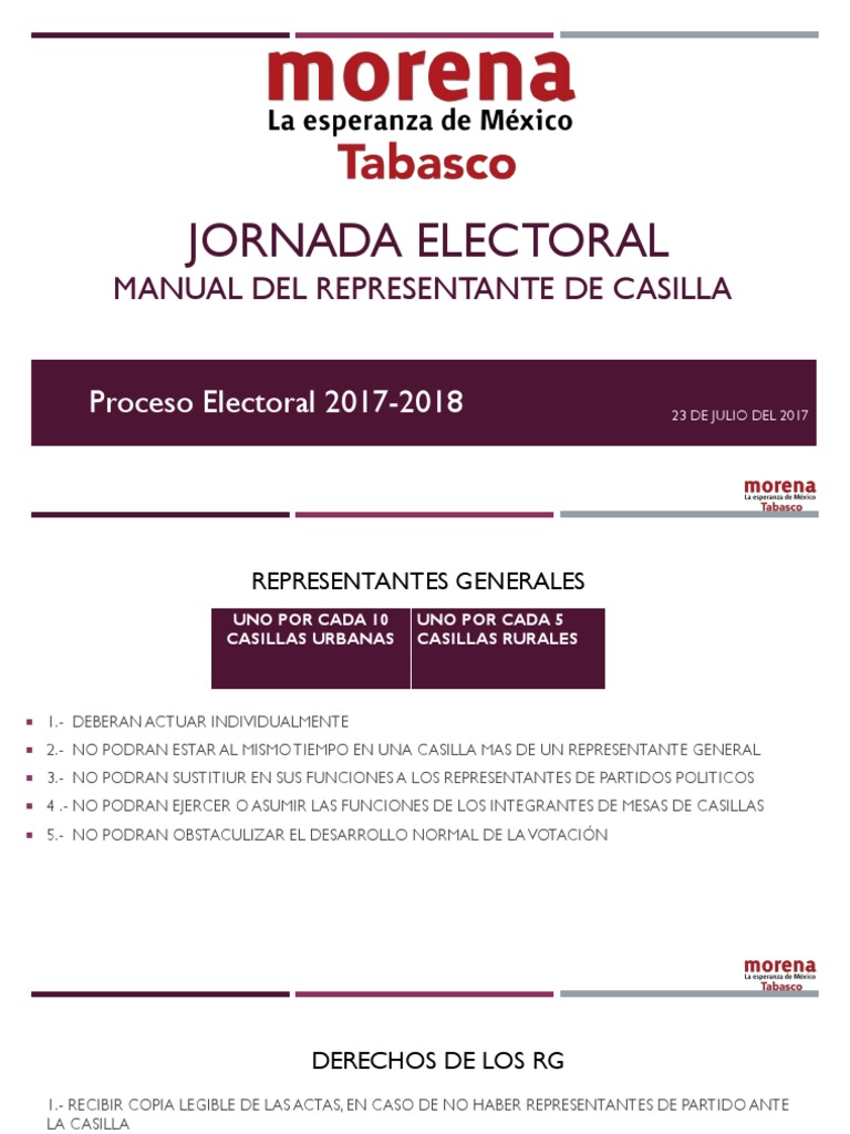 Manual Del Representante de Casilla 20172018 Votación Elecciones
