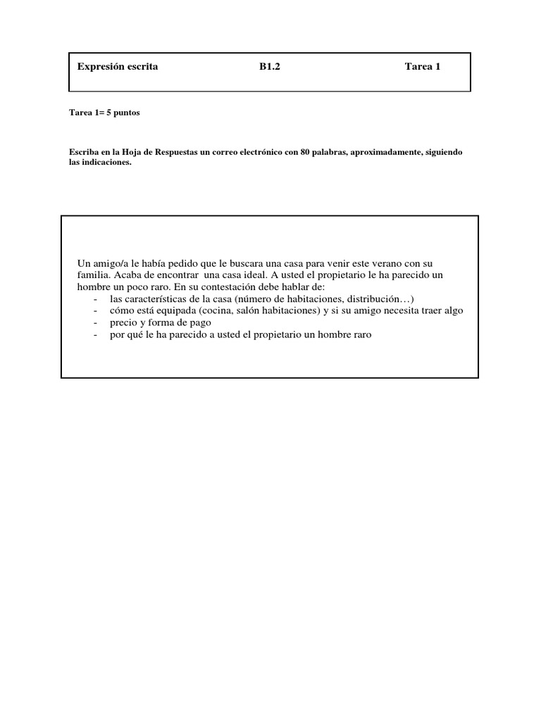 B1 Expresión Escrita Eoi Pdf