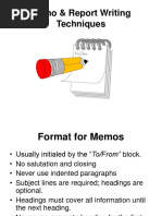 Memo & Report Writing Techniques