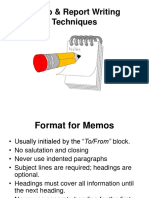 Memo & Report Writing Techniques