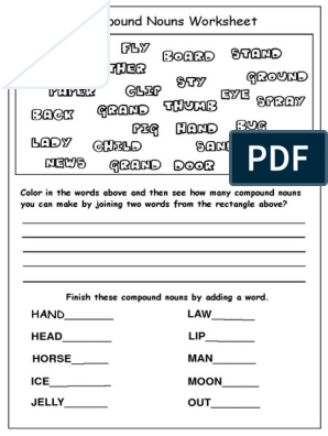 compound nouns worksheet pdf pdf linguistic morphology semantic units