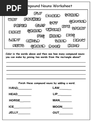 compound nouns worksheet pdf pdf linguistic morphology semantic units