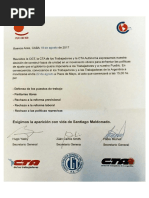 Las CTA adhieren a la marcha de la CGT del 22A a Plaza de Mayo