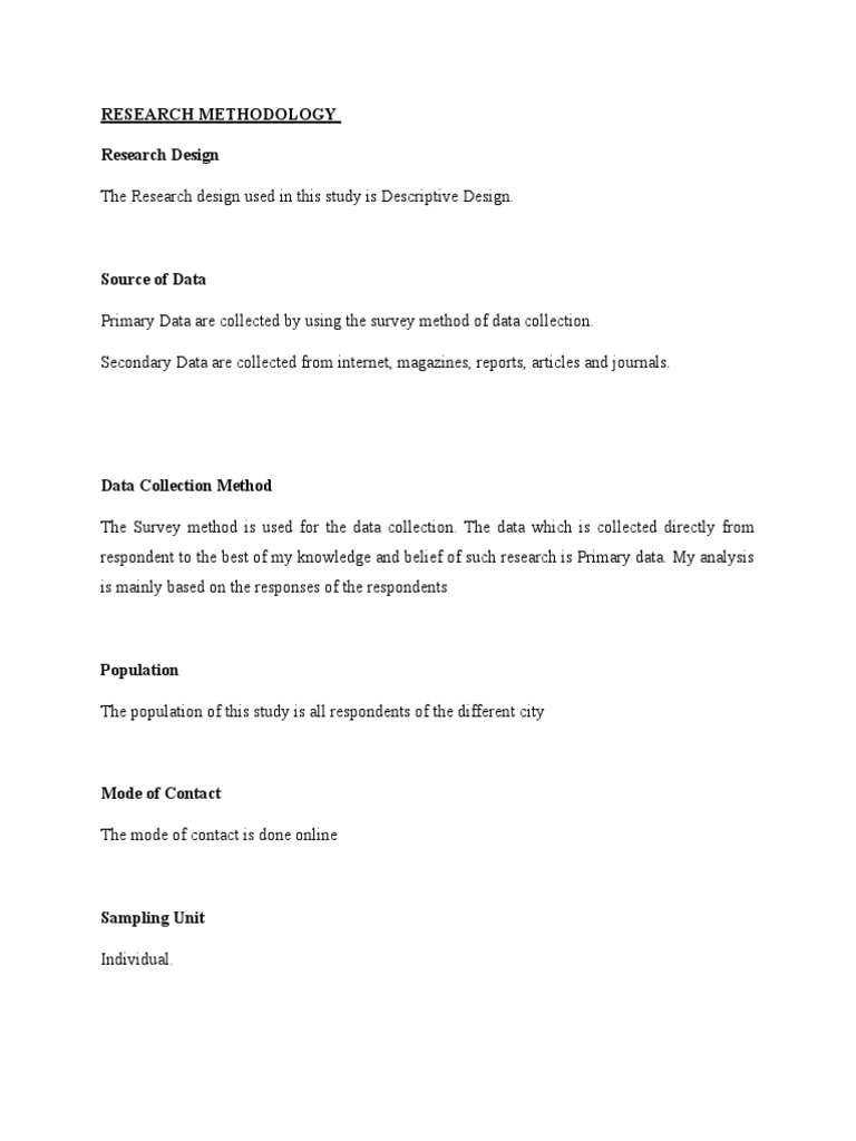 Research Methodology Research Design | PDF
