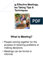 Organising Effective Meetings, Minutes Taking Tips & Techniques.ppt