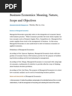 Business Economics Meaning Nature Scope and Objectives