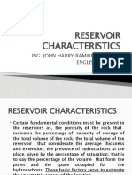 Reservoir Characteristics: Ing. John Harry Ramirez Sanchez English Teacher